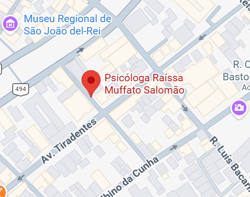 Localização do consultório da psicóloga Raíssa Muffato Salomão no Google Maps